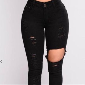 Black Ripped Fashion Nova Jeans
